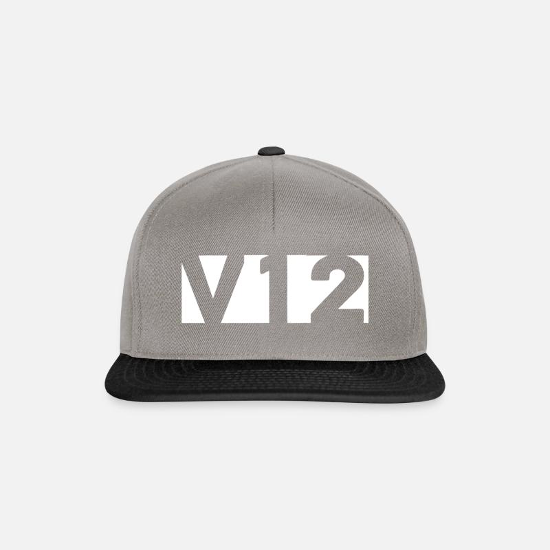 V12 - Snapback Cap - Graphit/Schwarz