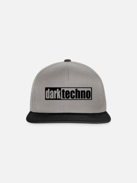 Techno - techno music - dark techno - Schriftzug - Snapback Cap - Graphit/Schwarz