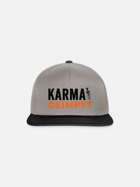 Karma geimpft - Snapback Cap - Graphit/Schwarz