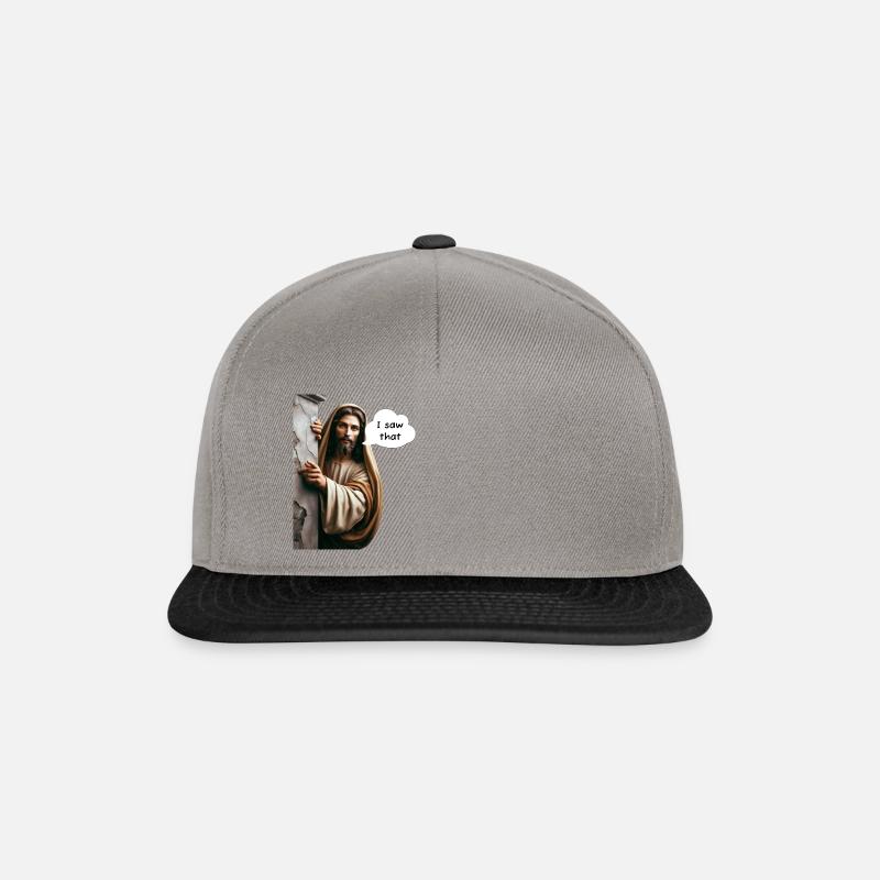 Gesù, meme "L'ho visto". - Snapback Cap - grigio grafite/nero