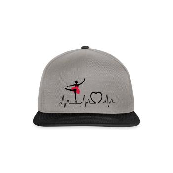 Heartbeat mit Herz ballett3 - Snapback Cap - Graphit/Schwarz - Vorne