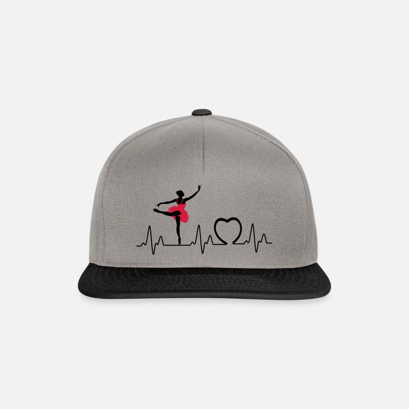 Heartbeat mit Herz ballett3 - Snapback Cap - Graphit/Schwarz