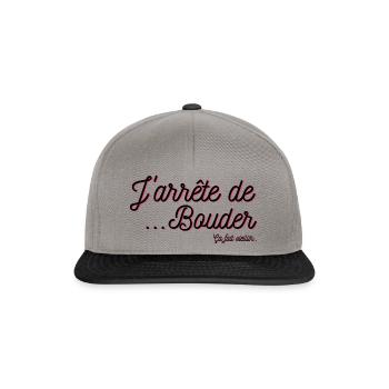 J'arrête de bouder , ça fait vieillir - Casquette snapback - gris graphite/noir - Devant