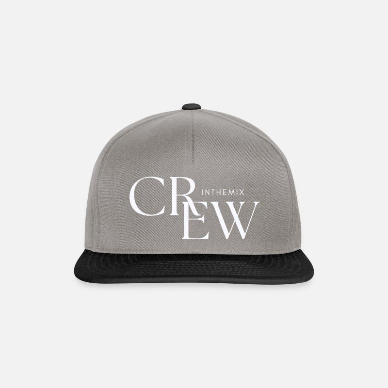 Crewlogo in Weiß - Snapback Cap - Graphit/Schwarz
