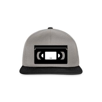 VHS, cassette vidéo, rétro, enregistreur vidéo - Casquette snapback - gris graphite/noir - Devant