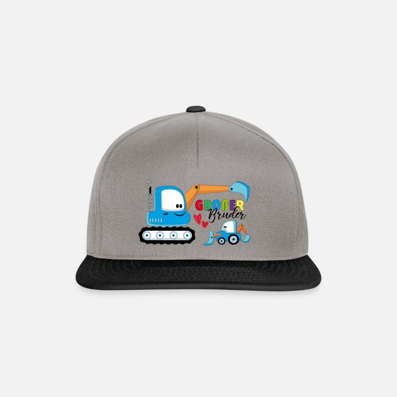 Großer Bruder Bagger - Snapback Cap - Graphit/Schwarz