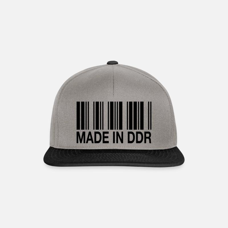 Fabriqué en DDR Deutschland Allemagne Strichcode Code à barres - Casquette snapback - gris graphite/noir