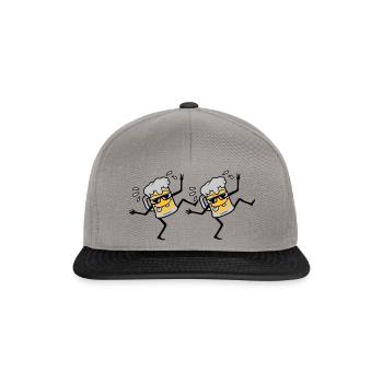 2 bières de soirée dansante - Casquette snapback - gris graphite/noir - Devant