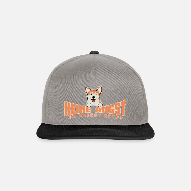 KEINE ANGST ER BEIßT NICHT - Snapback Cap - Graphit/Schwarz