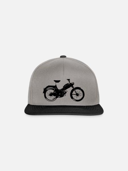 Mofa Puch 50 Vintage Moped Motorfahrrad Geschenk - Snapback Cap - Graphit/Schwarz
