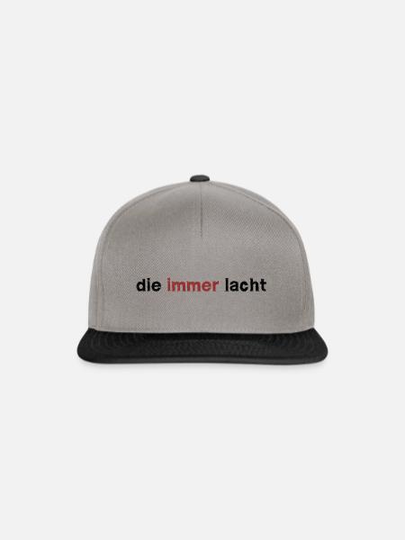 die immer lacht - Snapback Cap - Graphit/Schwarz