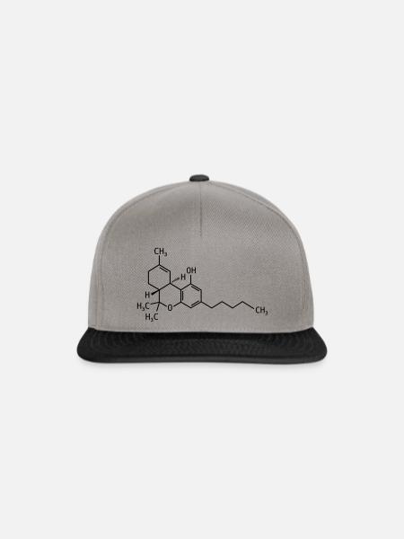 THC Strukturformel - Snapback Cap - Graphit/Schwarz