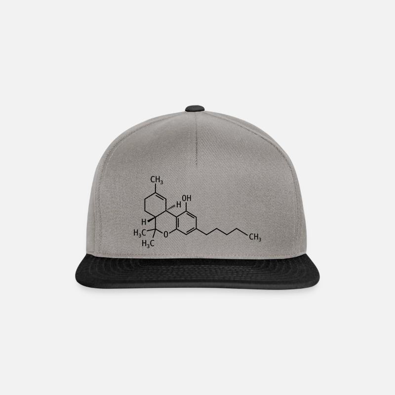 THC Strukturformel - Snapback Cap - Graphit/Schwarz