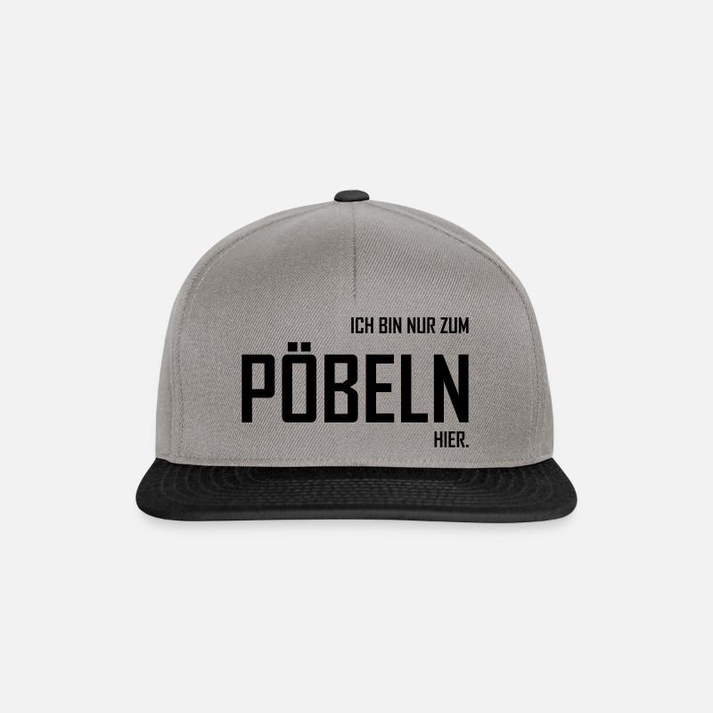 Jeg er bare her for Poebeln - Snapback-caps - grafittgrå/svart