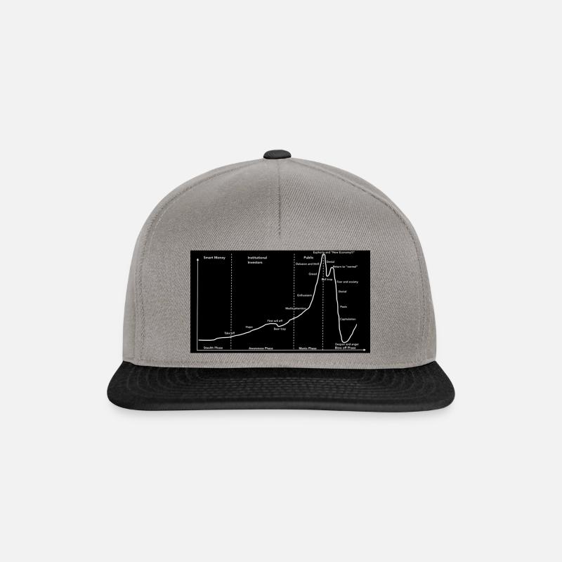 Cycle de bulle du marché boursier - Wall Street Cheat Sheet - Casquette snapback - gris graphite/noir
