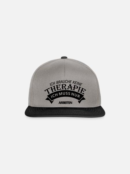 Ich brauche keine Therapie - Snapback Cap - Graphit/Schwarz