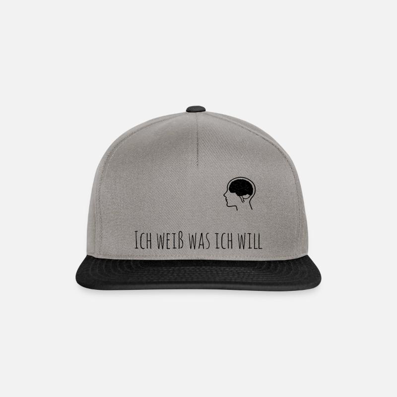 ich weiß was ich will - Snapback Cap - Graphit/Schwarz
