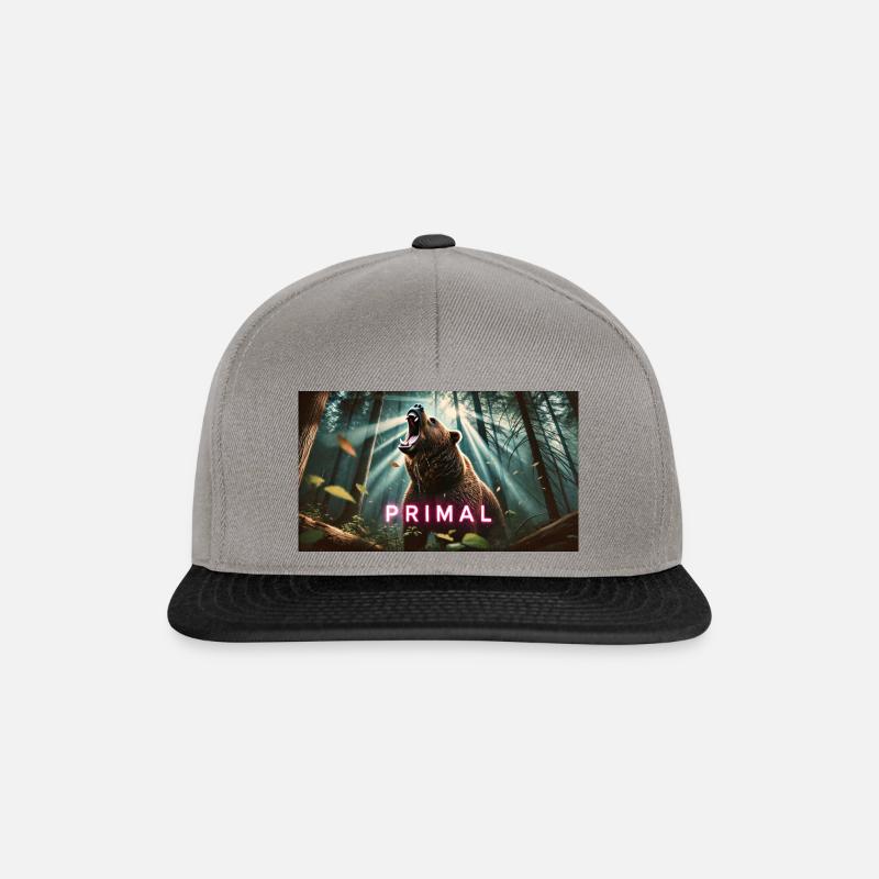 PRIMAL BEAR - Snapback Cap - graphite/black