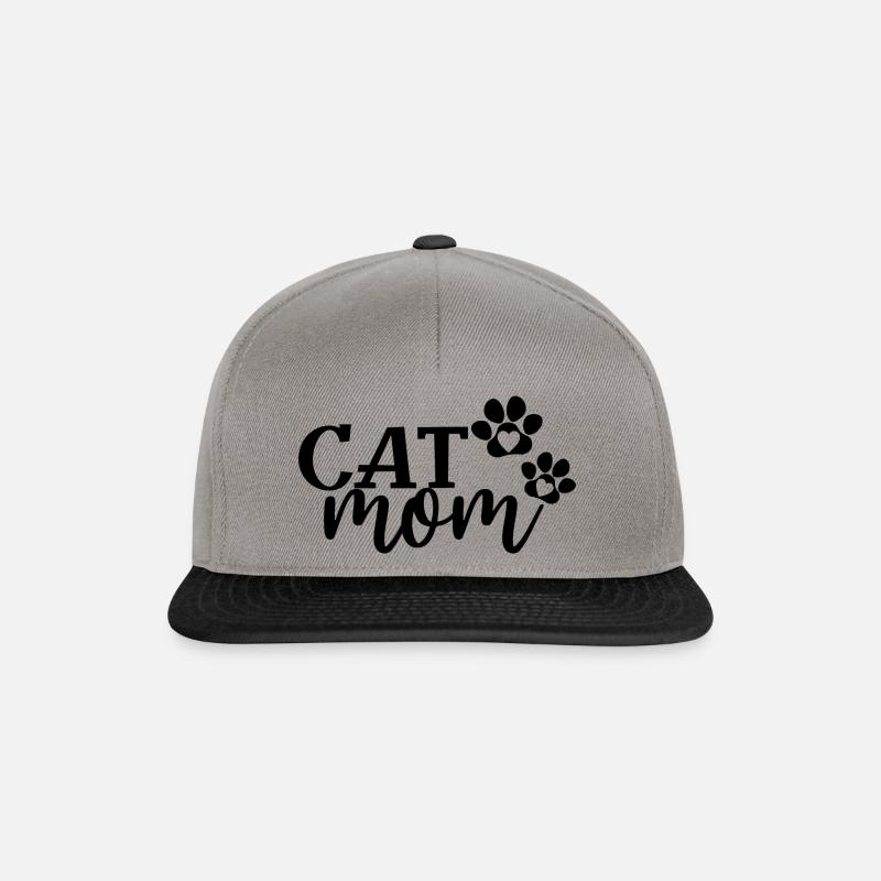 Kattemor - Søde poter Katteelsker Mor Katteejer - Snapback Cap - grafitgrå/sort