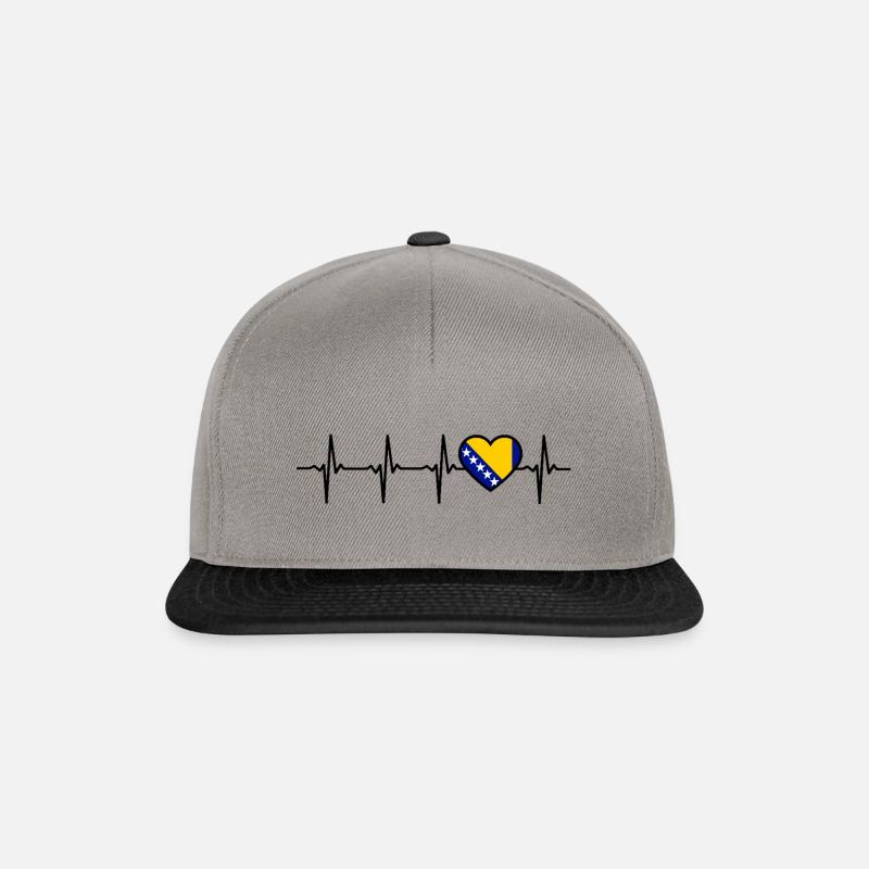 Bosnie-Herzégovine Drapeau Drapeaux - Casquette snapback - gris graphite/noir