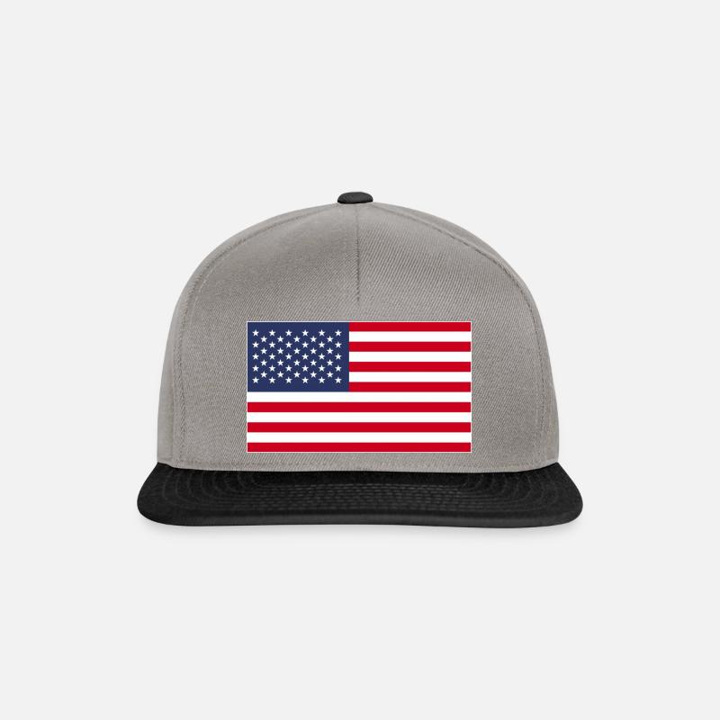 Usa Flagge - Snapback Cap - Graphit/Schwarz