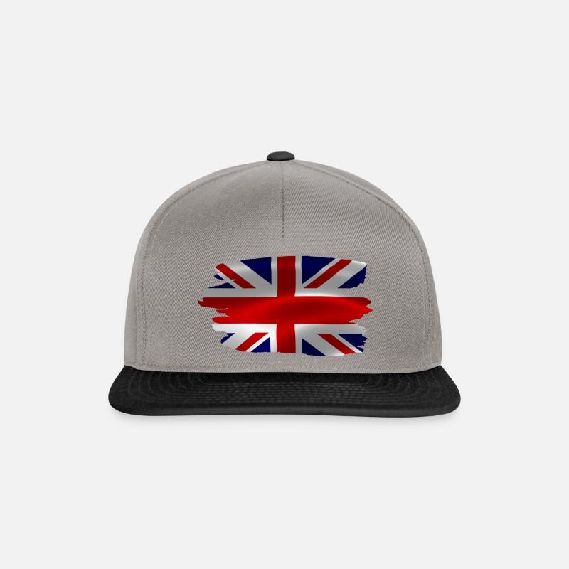 Britische - Englische Flagge - Snapback Cap - Graphit/Schwarz