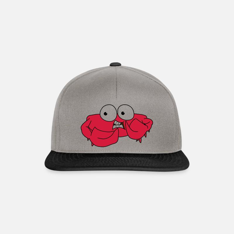 Oops die lustige Krabbe - Oops the funny crab - Snapback Cap - Graphit/Schwarz