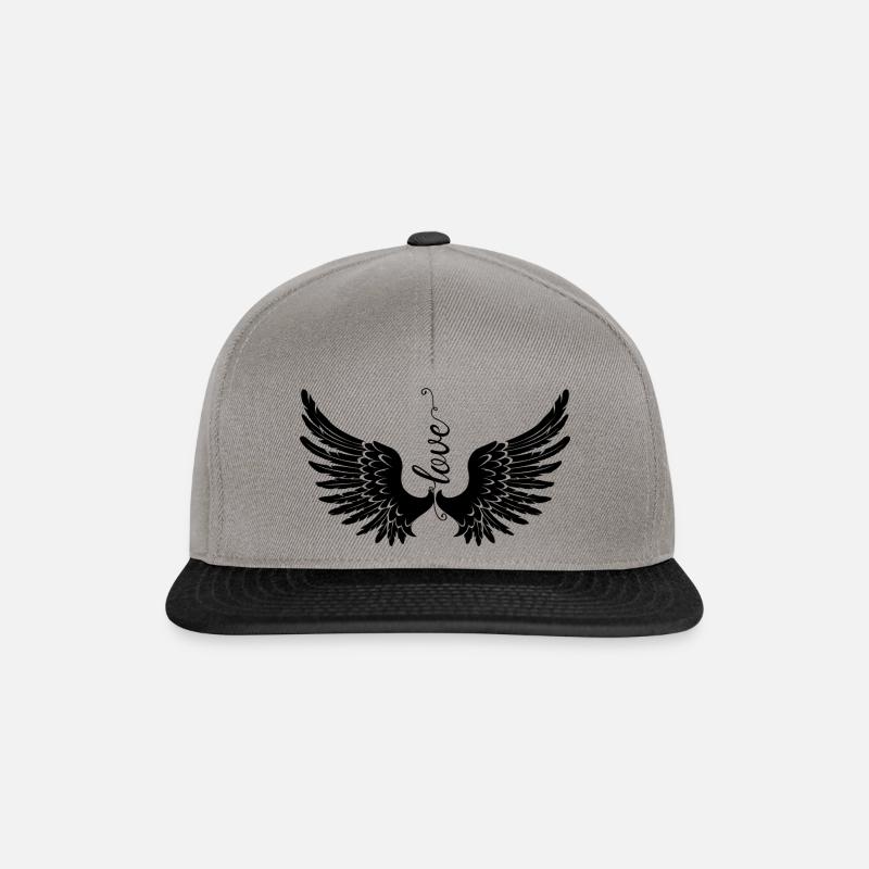 Schutzengel Flügel Love (schwarz) - Snapback Cap - Graphit/Schwarz