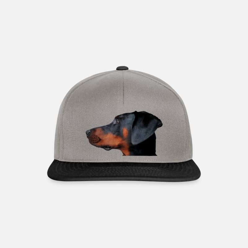 Doberman Kopf Realistisch - Snapback Cap - Graphit/Schwarz