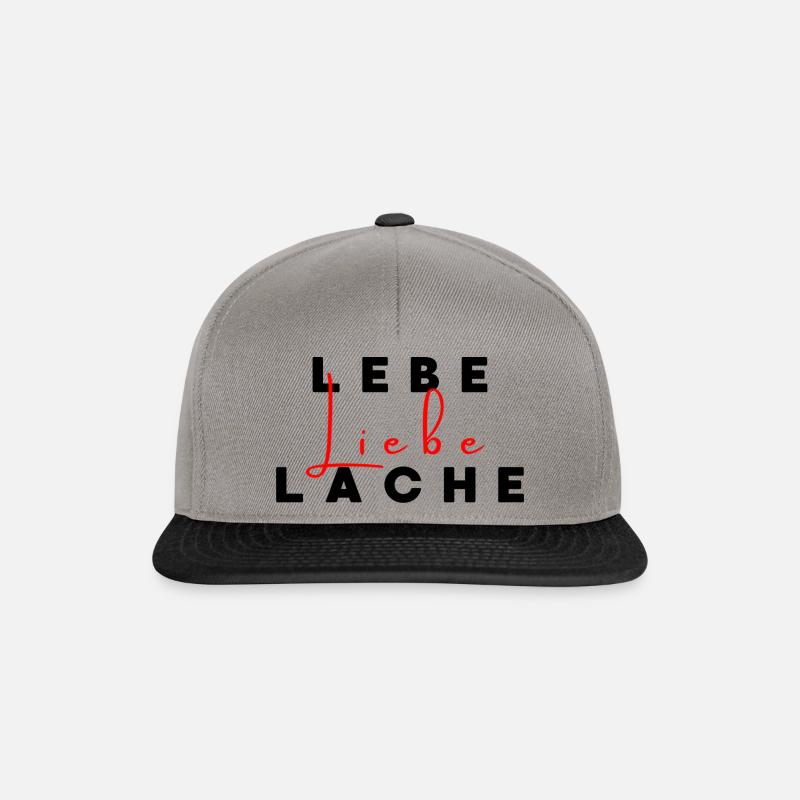 LEBE LIEBE LACHE - Snapback Cap - Graphit/Schwarz