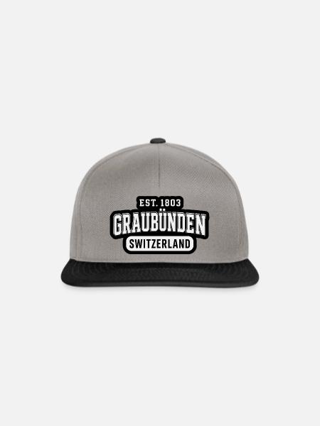Graubuenden Switzerland - Snapback Cap - Graphit/Schwarz