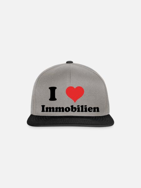 i love Immobilien - Snapback Cap - Graphit/Schwarz