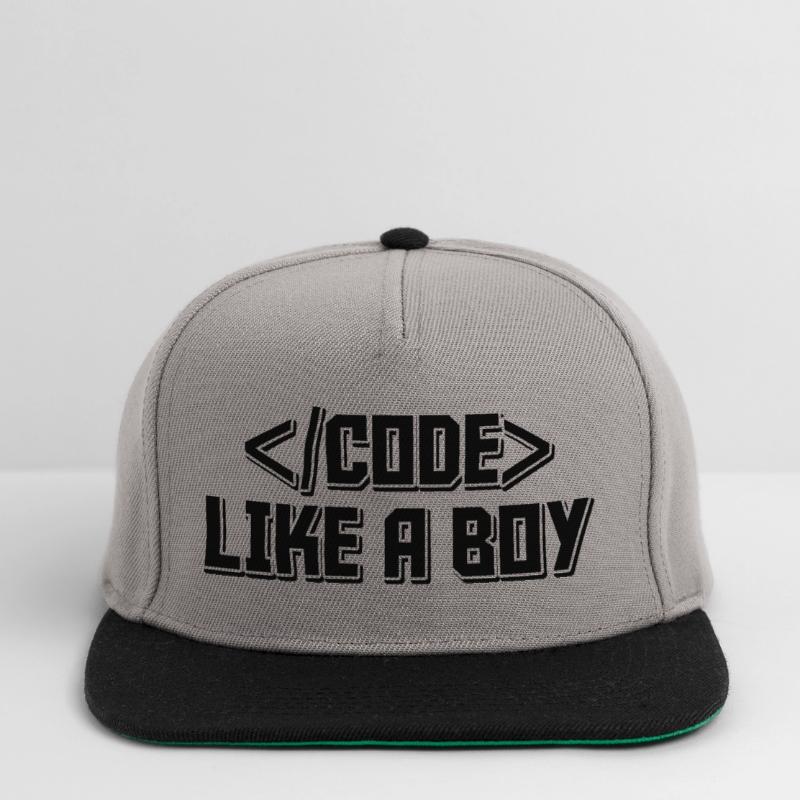 Code Like A Boy Coder Programmer Software Develope Snapback Cap