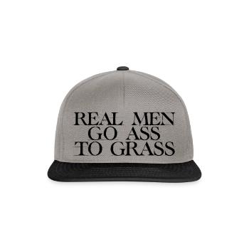 Real Men Go Ass To Grass 4 - Snapback Cap - graphite/black - Front