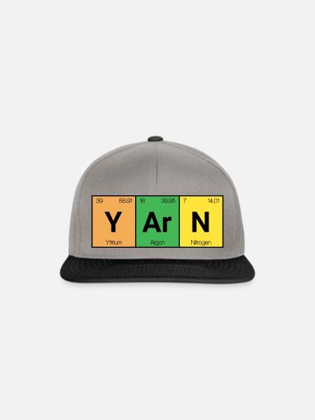 YArN Garn Stricken Haekeln - Snapback Cap - Graphit/Schwarz