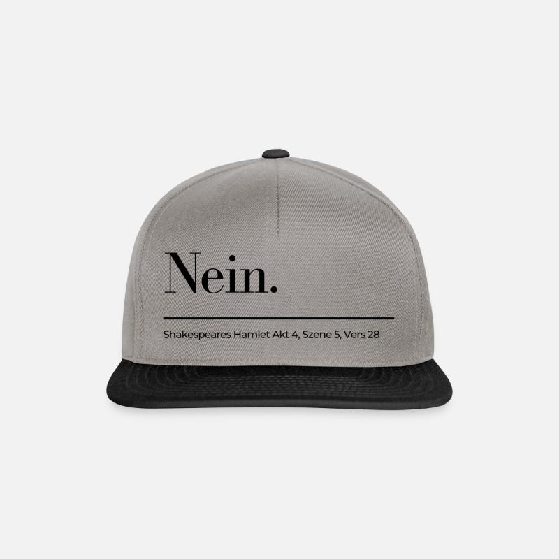 Sag Nein mit Shakespeare - Snapback Cap - Graphit/Schwarz