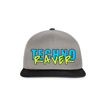 techno raver - Snapback Cap - Graphit/Schwarz - Vorne