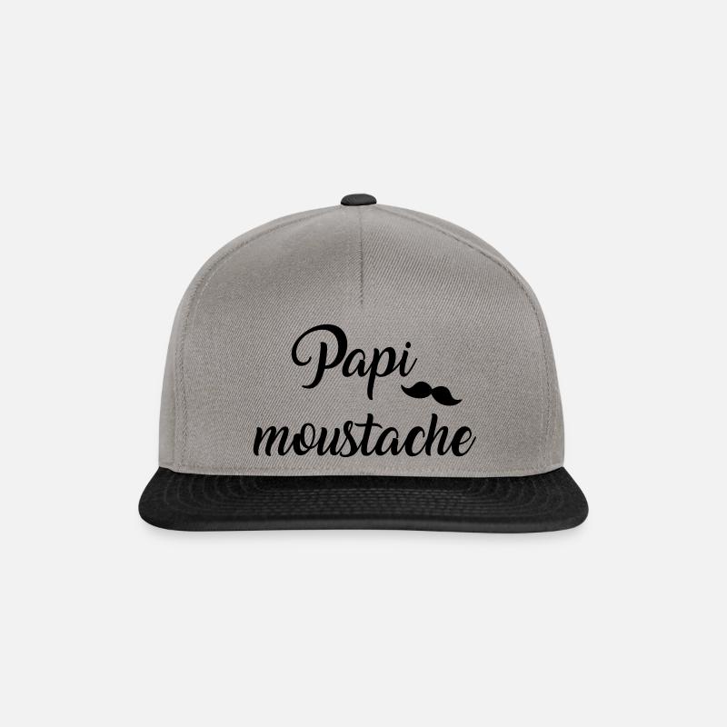 papi moustache - Casquette snapback - gris graphite/noir