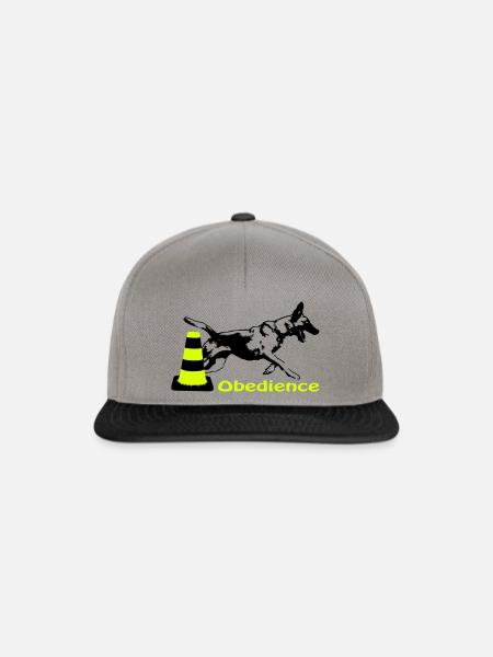 Obedience Malinois umrundet Pylon - Snapback Cap - Graphit/Schwarz