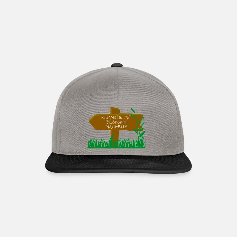 Kommste mit Blödsinn machen? - Snapback Cap - Graphit/Schwarz