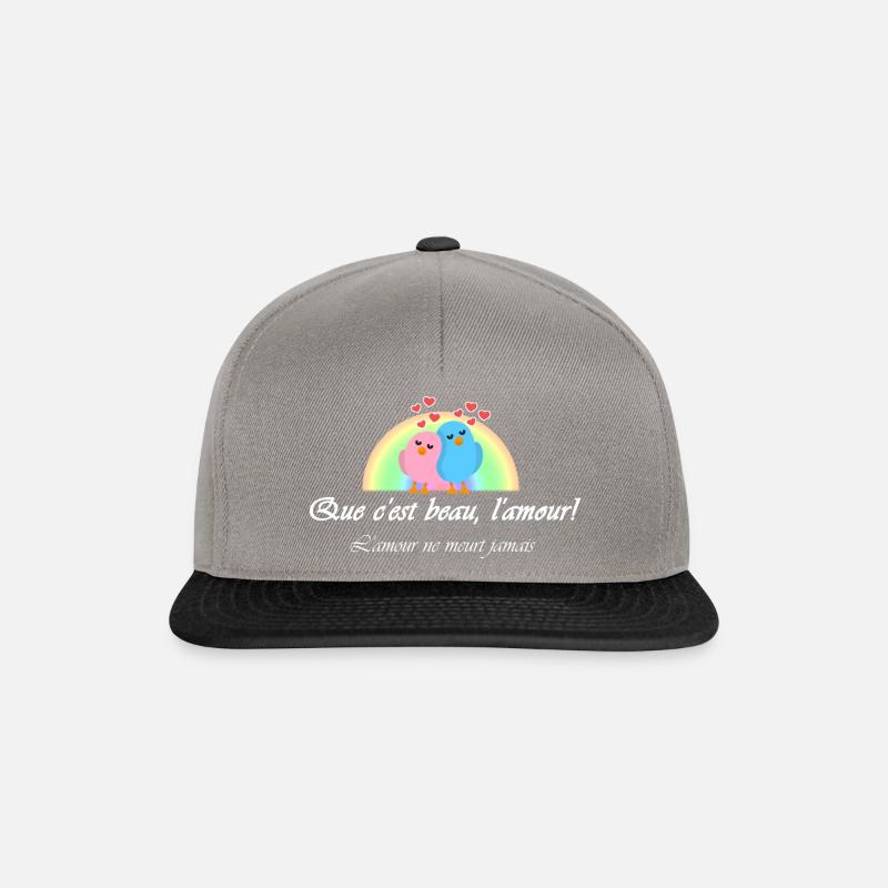 Que c'est beau, l'amour! - Casquette snapback - gris graphite/noir