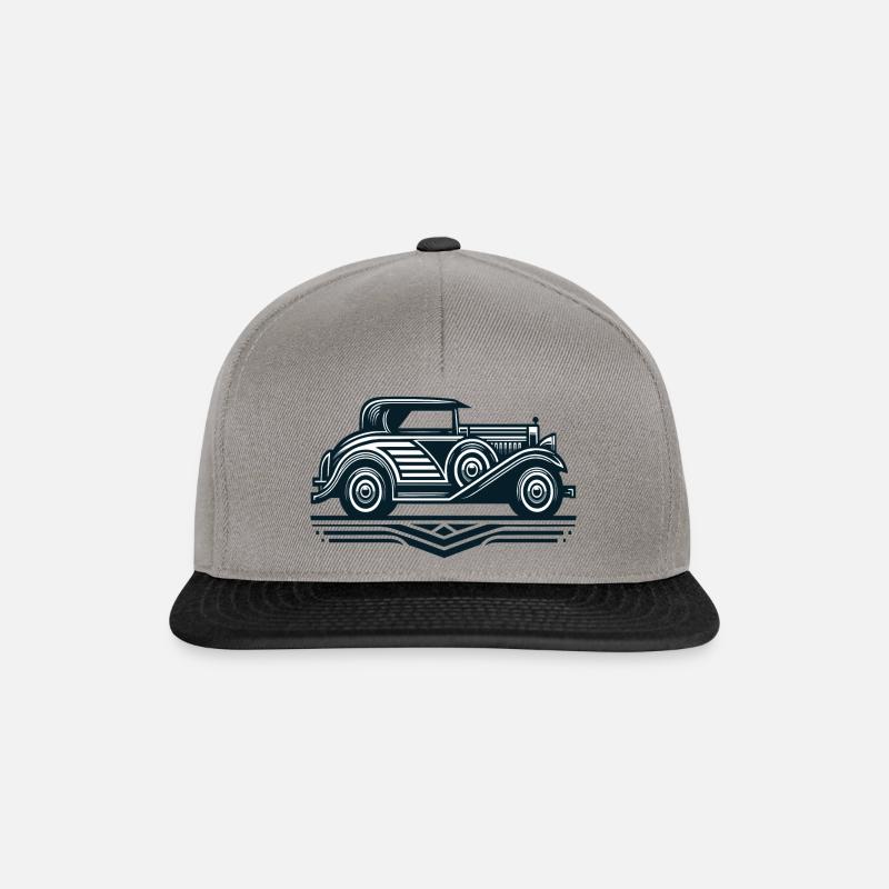 Art Deco Style Classic Car - Snapback Cap - graphite/black