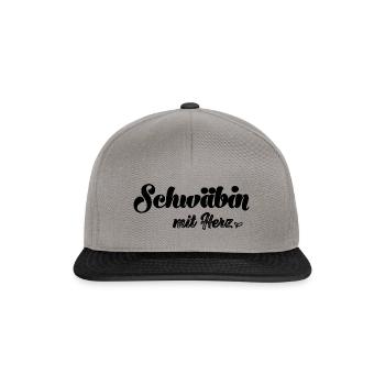 Schwäbin mit Herz Spätzle Schwäbisch Schwaben - Snapback Cap - Graphit/Schwarz - Vorne