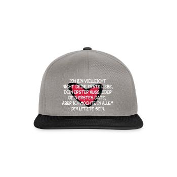 Liebeserklärung (ER) zum Valentinstag Geschenkidee - Snapback Cap - Graphit/Schwarz - Vorne