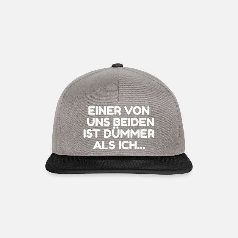 Einer von uns beiden ist dümmer als ich - Spruch - Snapback Cap - Graphit/Schwarz