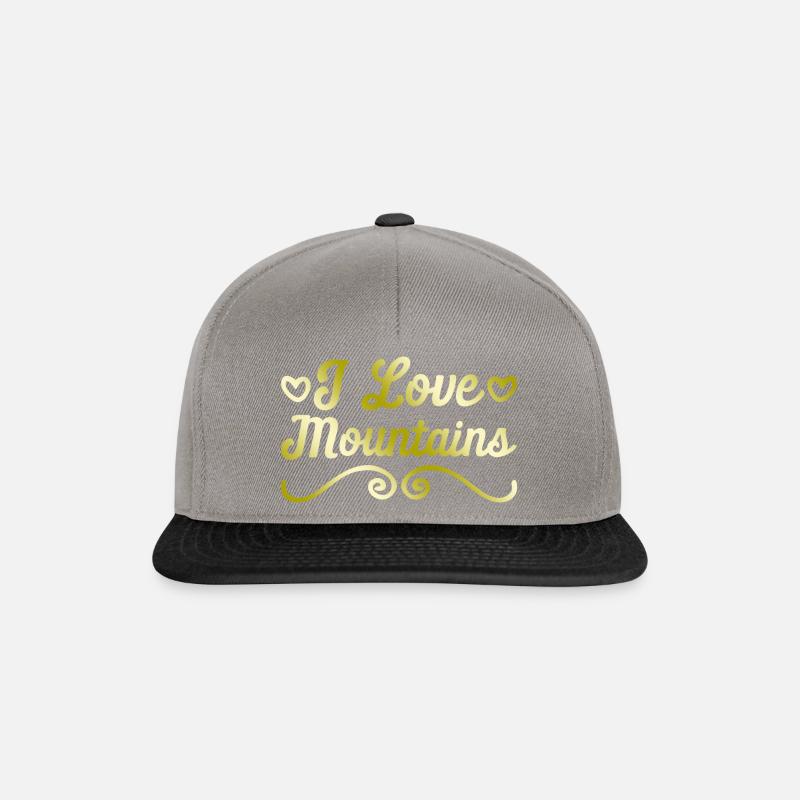 Ich liebe Berge - Snapback Cap - Graphit/Schwarz