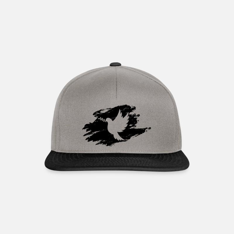 Friedenstaube B - Snapback Cap - Graphit/Schwarz