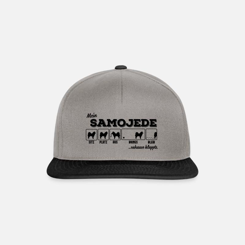 Mein Samojede - zuhause klappts - Snapback Cap - Graphit/Schwarz
