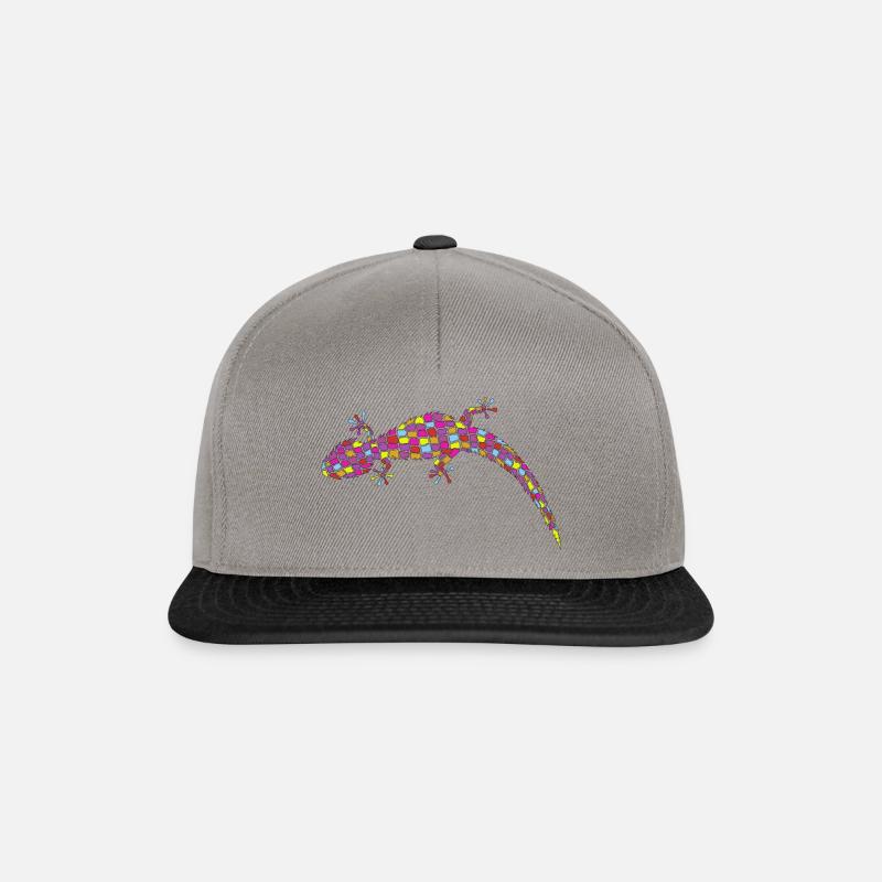 Le gecko rouge - Casquette snapback - gris graphite/noir