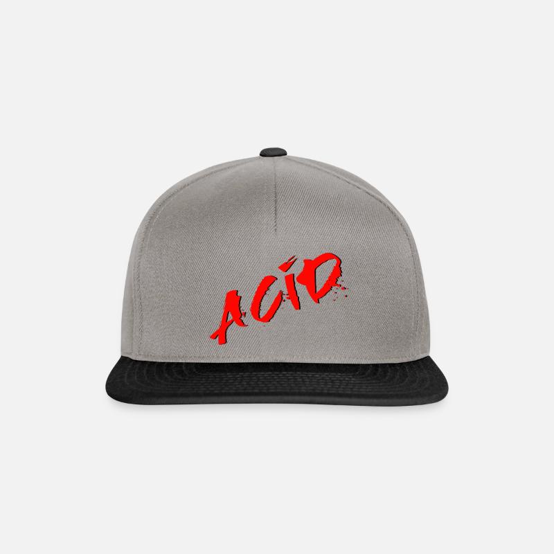 Acid - Techno - Acid House - Acid Rap - Snapback Cap - Graphit/Schwarz
